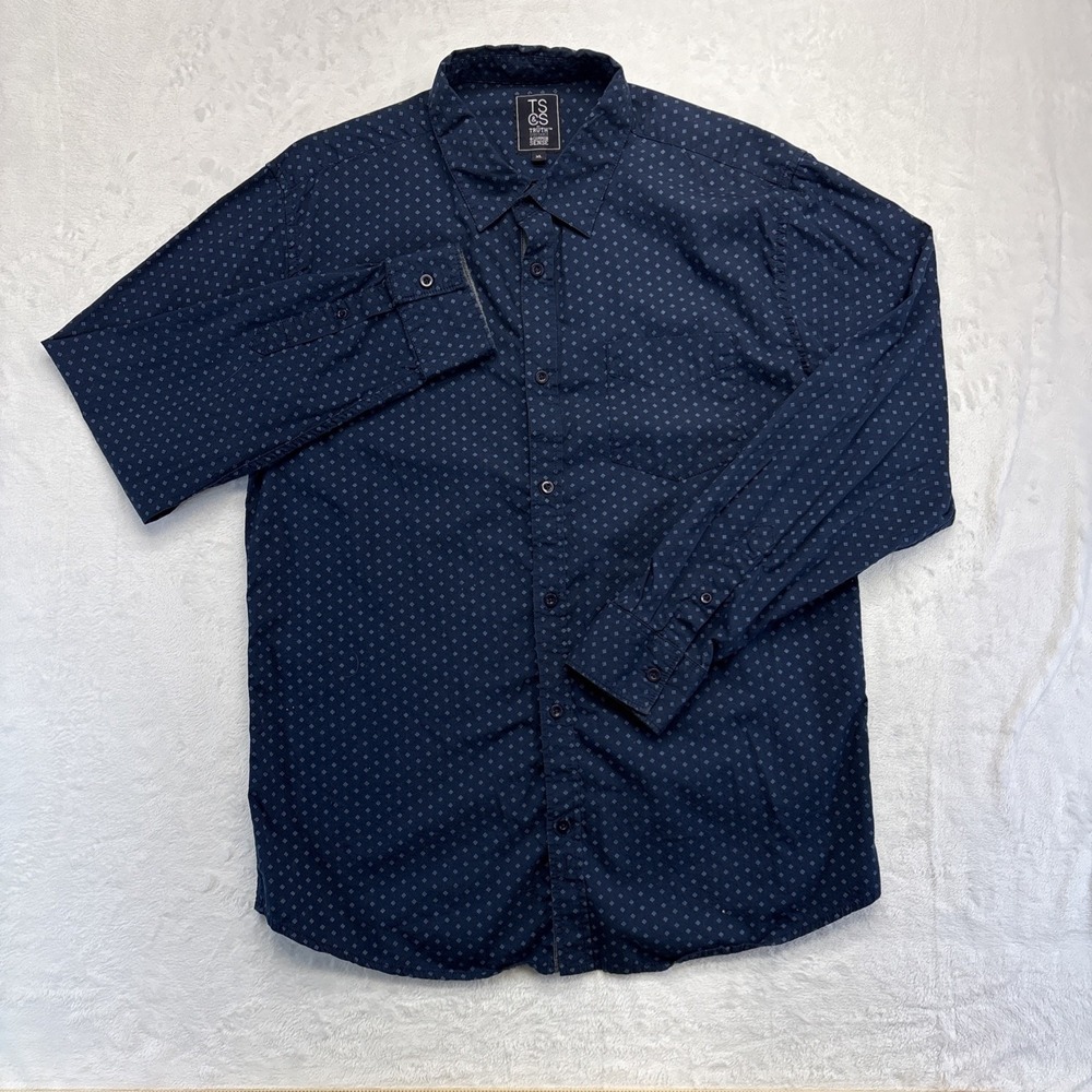Truth Substance & Common Sense Shirt Men's XL Blue Graphic Button Up